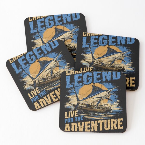 Item preview, Chase The Legend Live For The Adventure Deep Sea Fishing Angler Marlin Fisherman designed and sold by SkeletonsDanger.