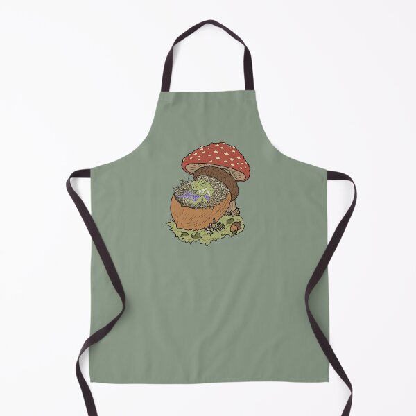Item preview, Frog sleeping in acorn mushroom cottagecore illustration designed and sold by LeshanArt.