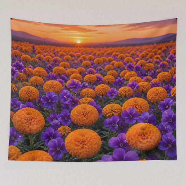Item preview, A Sea of Marigolds and Purple Violets designed and sold by KilgoreCreates.