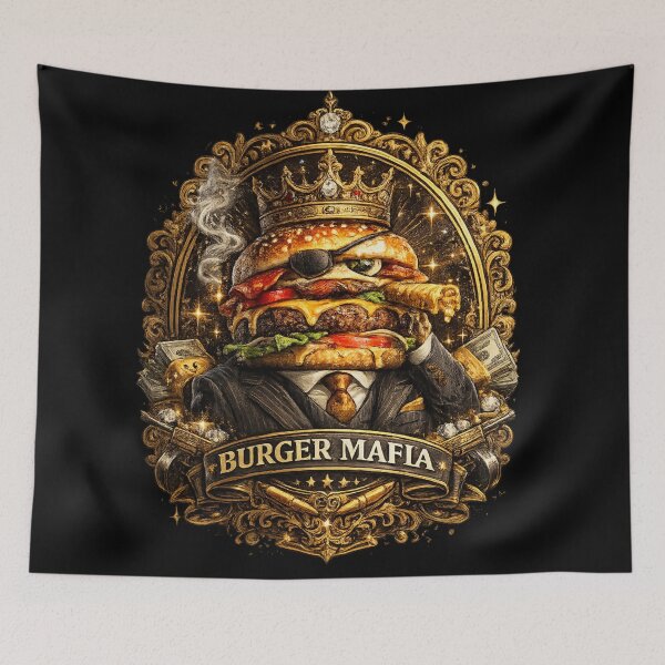 Item preview, Burger Mafia King | Funny Gangster Cheeseburger Vintage T-Shirt Sticker designed and sold by irfanshikh.