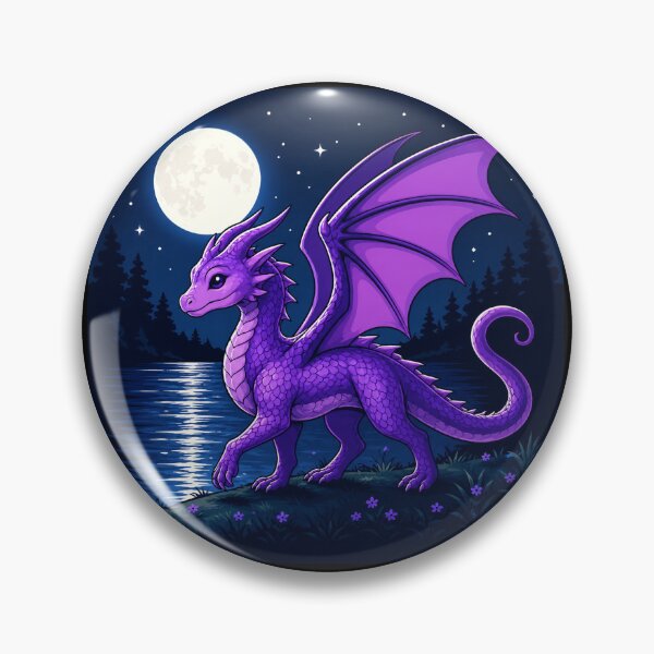 Item preview, Cute Fantasy Dragon Under the Full Moon | Magical Night Dragon Art designed and sold by Hatchling Hollow.