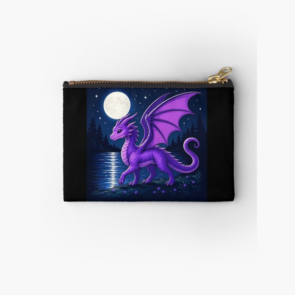 Item preview, Cute Fantasy Dragon Under the Full Moon | Magical Night Dragon Art designed and sold by Hatchling Hollow.