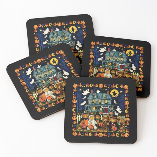 Item preview, Vintage Teddy Bears Cozy Halloween Trick or Treat Night designed and sold by Rahamkshop.