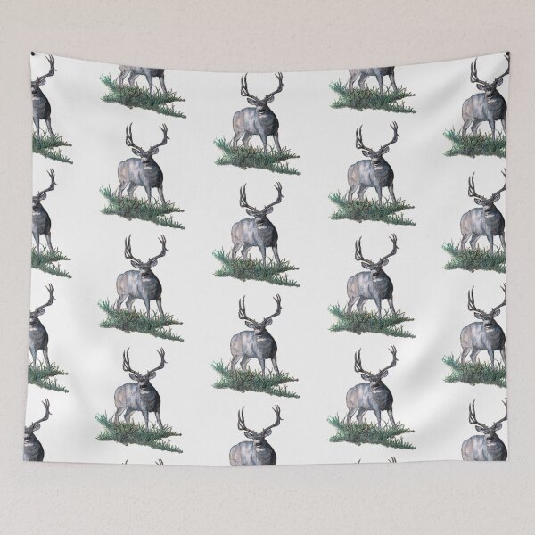 Item preview, Mule deer buck pencil art  designed and sold by Saltypro.