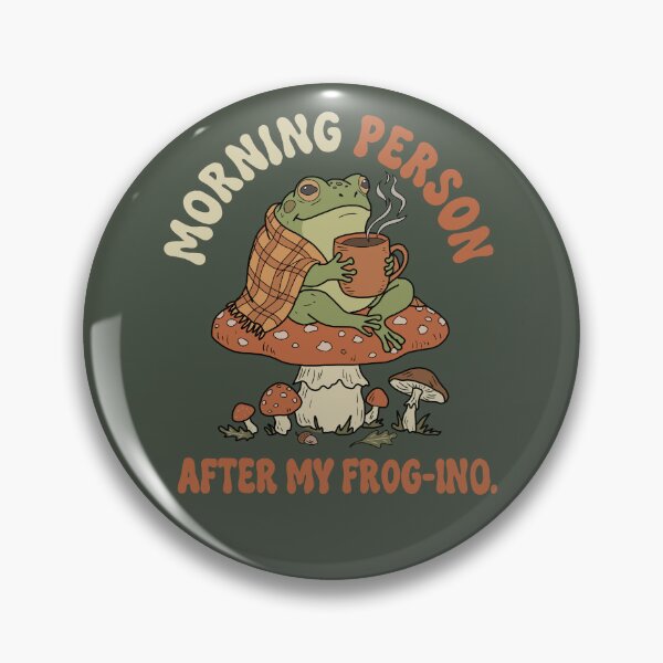 Item preview, Frog drinking coffee on mushroom cottagecore illustration designed and sold by LeshanArt.