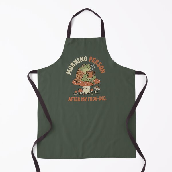 Item preview, Frog drinking coffee on mushroom cottagecore illustration designed and sold by LeshanArt.