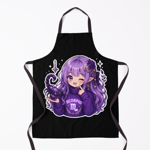 Item preview, Kawaii Scorpio Zodiac Girl with Scorpion | Cute Purple Anime Astrology Design designed and sold by MysticPurpleHue.