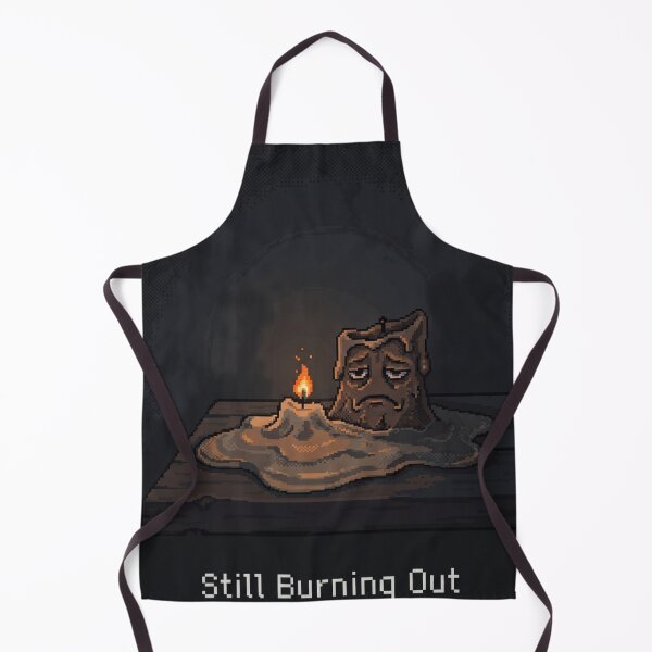 Item preview, Still Burning Out - Funny Burnout Pixel Art Candle designed and sold by Arobinoz.
