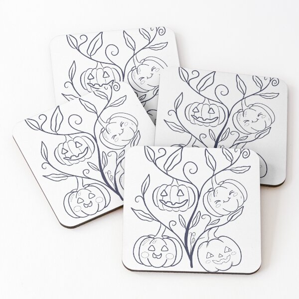 Item preview, Whimsical Pumpkin Vine Line Art Halloween Illustration designed and sold by StoriesInGrain.
