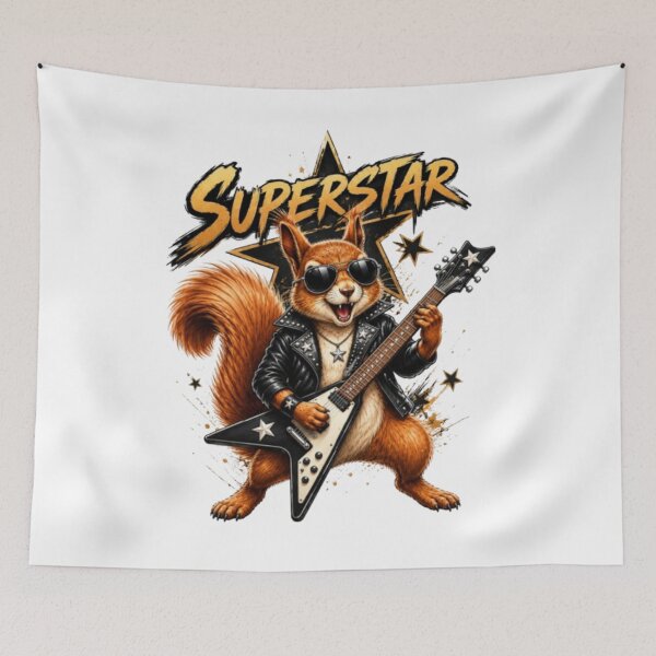 Item preview, Superstar Squirrel Guitarist – Funny Rock Animal Design designed and sold by RipantinaFantasy .