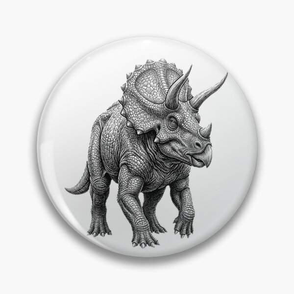 Item preview, Triceratops - Realistic black And White designed and sold by Minimalisticaly.
