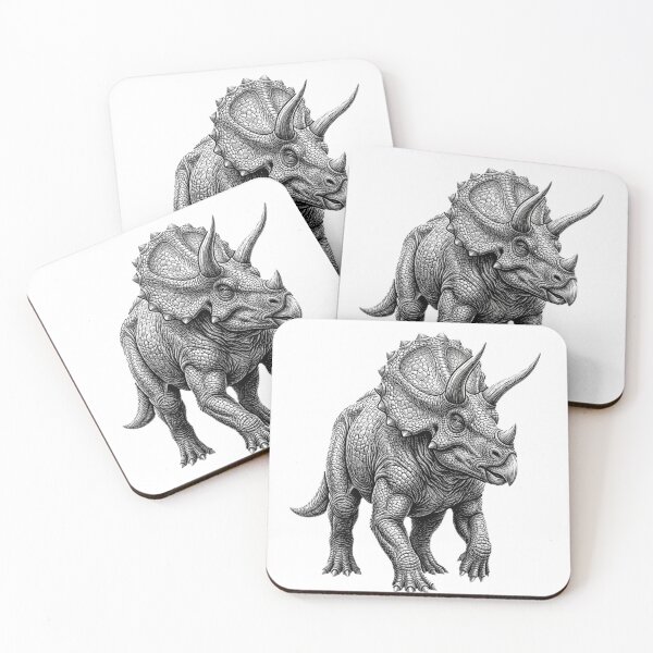 Item preview, Triceratops - Realistic black And White designed and sold by Minimalisticaly.