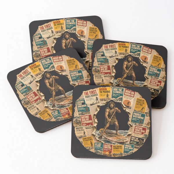 Item preview, The First Paddle Boarder Vintage Collage designed and sold by NucciCollective.