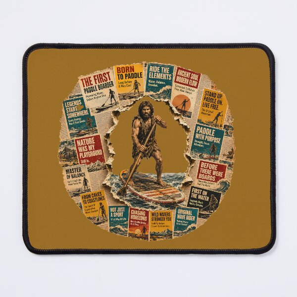 Item preview, The First Paddle Boarder Vintage Collage designed and sold by NucciCollective.