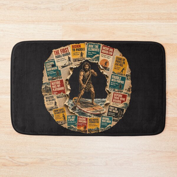 Item preview, The First Paddle Boarder Vintage Collage designed and sold by NucciCollective.