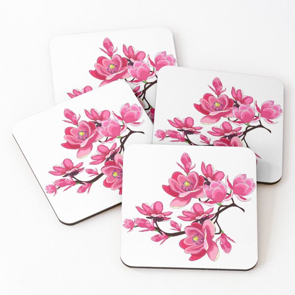 Item preview, branch magnolia flower red garden designed and sold by OrPolly.