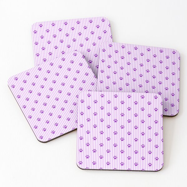 Item preview, Cute Purple Paw Minimalist Vertical Stripe Pattern | Gift for Pet Lovers | Present for Veterinarians or Veterinary Students | Sweet Purple Paw and Stripe Graphic | Gift for Cat Owners designed and sold by VivaFy.
