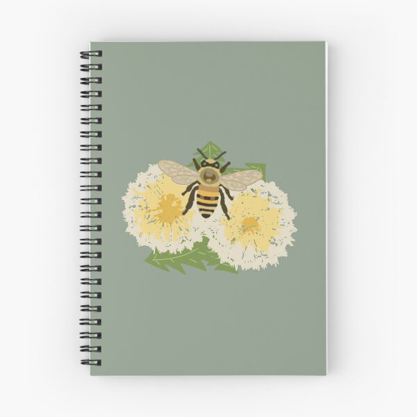 Item preview, Bumblebee illustration featuring dandelion flowers in a folk art style   designed and sold by LeshanArt.