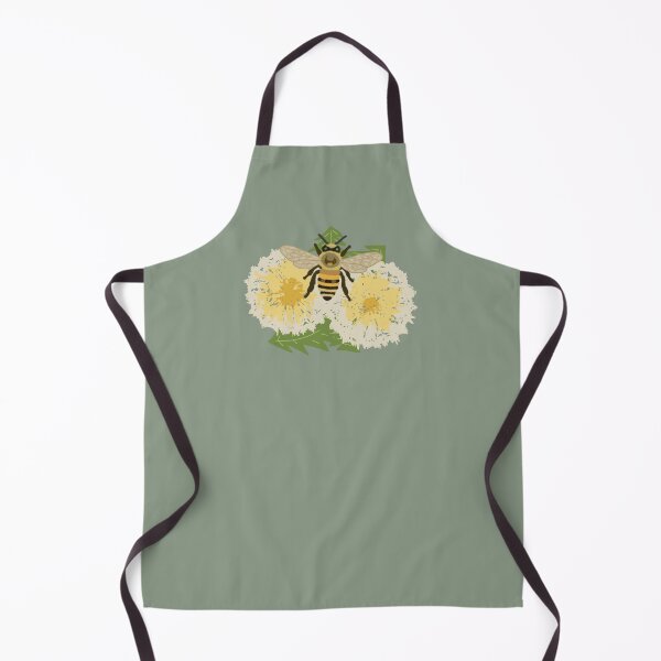 Item preview, Bumblebee illustration featuring dandelion flowers in a folk art style designed and sold by LeshanArt.