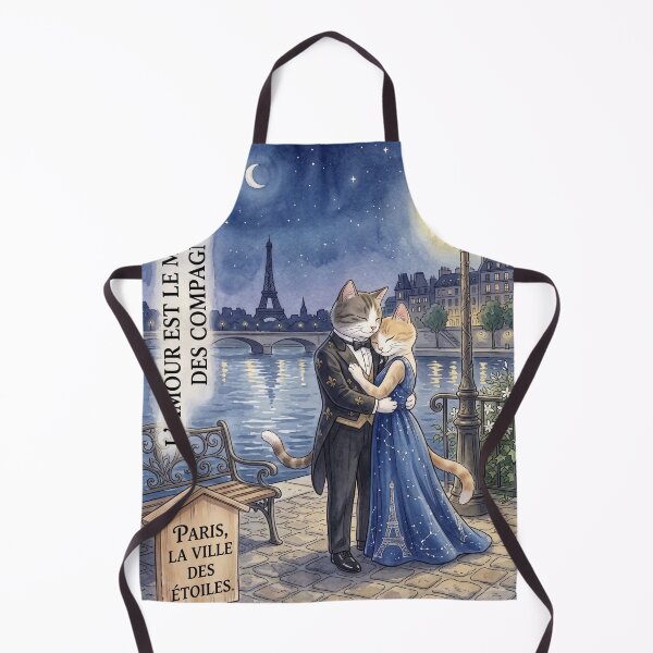 Item preview, Romantic Watercolor of a Pair of Cats in Paris | City of Stars designed and sold by TheCoolCatsMx.