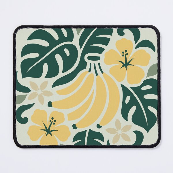 Item preview, Polynesian Banana Tifaifai – Tropical Fruit & Hibiscus Pattern designed and sold by CreaTahiti.