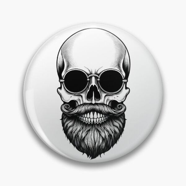 Item preview, Bearded Skull With Sunglasses And Mustache designed and sold by Linework Studio.
