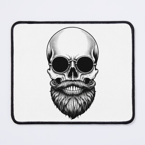 Item preview, Bearded Skull With Sunglasses And Mustache designed and sold by Linework Studio.