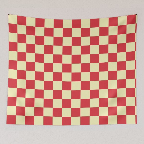 Aperçu de l'œuvre Motif Damier Rétro Rouge et Jaune Beurre créée et vendue par ViviNyks.