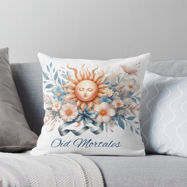 Item preview, Oíd Mortales Sun Face Floral Design - Argentina Watercolor Celestial Art with Blue and Gold Flowers designed and sold by PourtoiStudio.