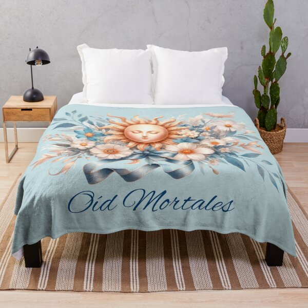 Item preview, Oíd Mortales Sun Face Floral Design - Argentina Watercolor Celestial Art with Blue and Gold Flowers designed and sold by PourtoiStudio.