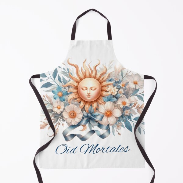 Item preview, Oíd Mortales Sun Face Floral Design - Argentina Watercolor Celestial Art with Blue and Gold Flowers designed and sold by PourtoiStudio.