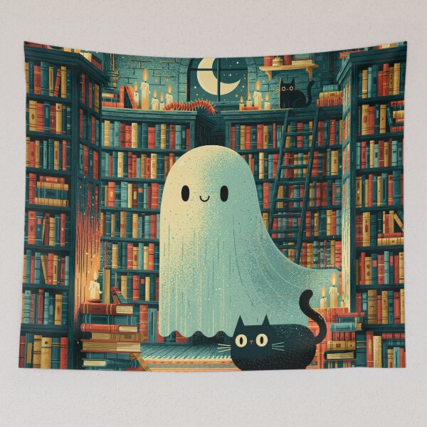 Item preview, Haunted Library - Spooky Ghost Dark Academia Book Tee designed and sold by FrostyFrisby.