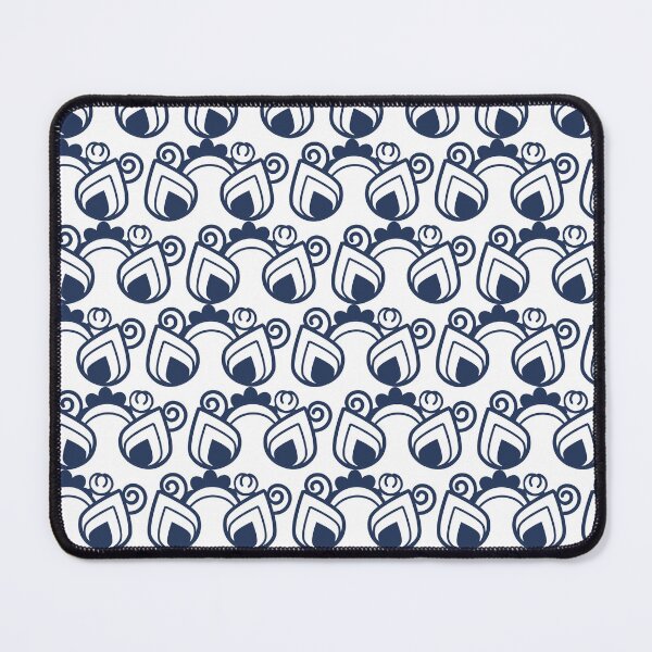 Item preview, Navy Blue White Art Deco Tulip Floral Scroll Elegant Folk Pattern Graphic T-Shirt designed and sold by DERA RAY.