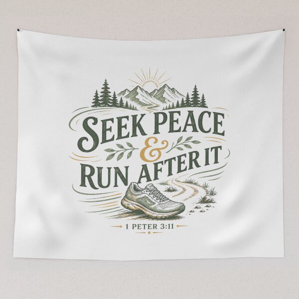 Item preview, Seek Peace and Run After It Christian Running Faith Design 1 Peter 3:11 designed and sold by SoulThread Studio.