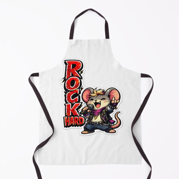 Item preview, Rock Hard – Cute Rockstar Mouse Sticker | Bold Vertical Typography designed and sold by DreamRunArt.