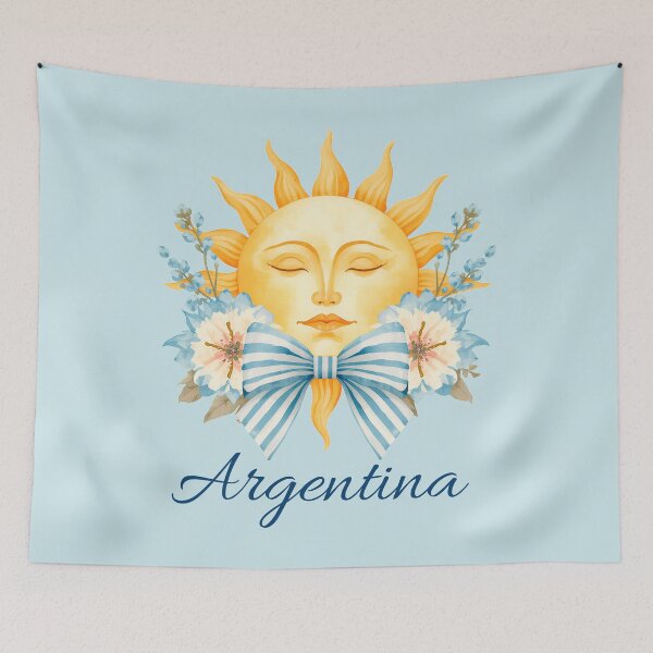 Item preview, Argentina Sun Floral Design – Soft Blue Aesthetic, Watercolor Flowers, Elegant Celestial Art designed and sold by PourtoiStudio.