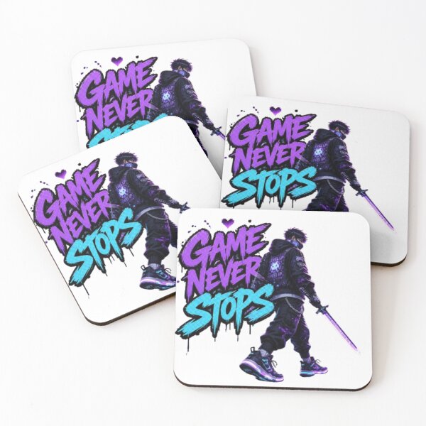 Item preview, GAME NEVER STOPS Gaming Sticker | Neon Esports Graffiti Design designed and sold by Stylestickers55.