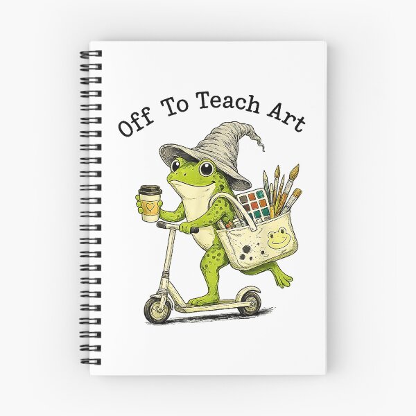 Item preview, Off To Teach Art Whimsical Wizard Frog Riding Scooter designed and sold by Rahamkshop.