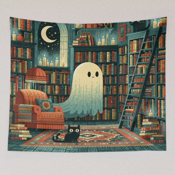 Item preview, Haunted Library - Spooky Ghost Dark Academia Book Tee designed and sold by FrostyFrisby.