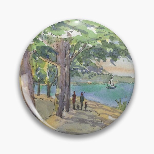 Aperçu de l'œuvre Piste cyclable et piétonne du boulevard du lac Washington créée et vendue par Dave Baab watercolors.