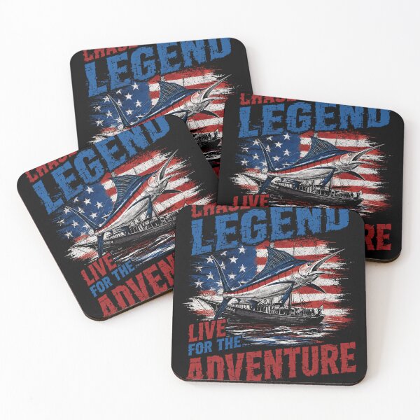 Item preview, Chase The Legend Live For The Adventure Marlin Fishing Angler Patriot designed and sold by SkeletonsDanger.