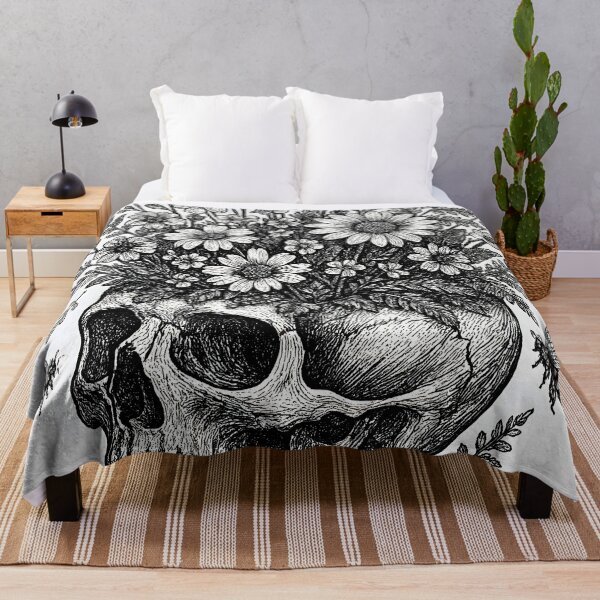 Item preview, Protect Your Peace - Botanical Floral Skull designed and sold by Dhenin Studio.