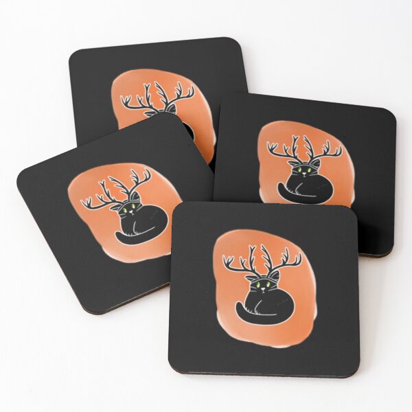 Item preview, Black Cat with Deer Antlers designed and sold by ResizsProject.