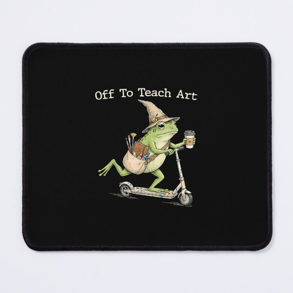 Item preview, Off To Teach Art Whimsical Wizard Frog Riding Scooter designed and sold by Rahamkshop.