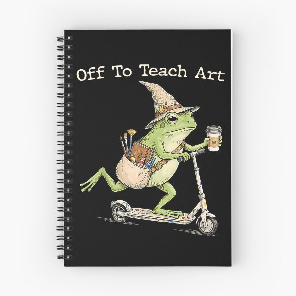 Item preview, Off To Teach Art Whimsical Wizard Frog Riding Scooter designed and sold by Rahamkshop.