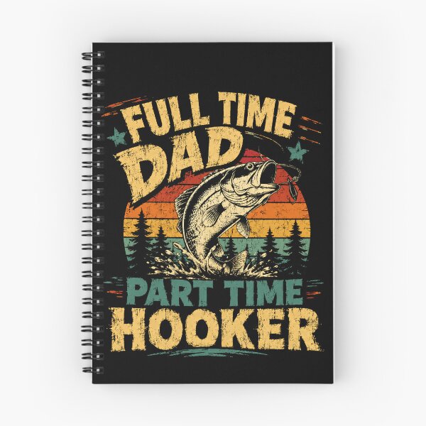 Item preview, Full Time Dad Part Time Hooker Fishing Father Angler Humor designed and sold by SkeletonsDanger.