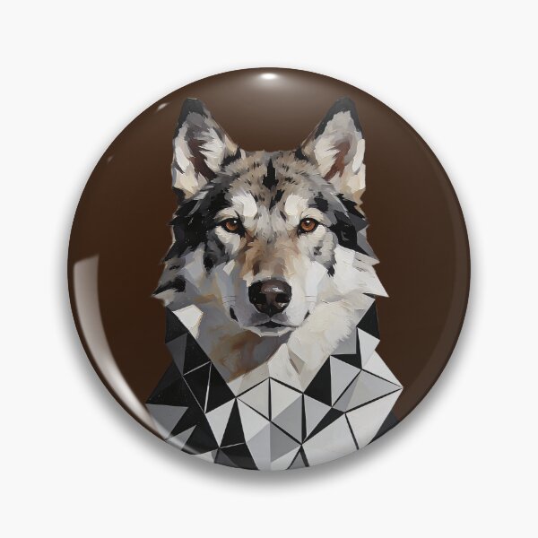 Item preview, Modern Wolf Face with Geometric Pattern designed and sold by KiraChie.