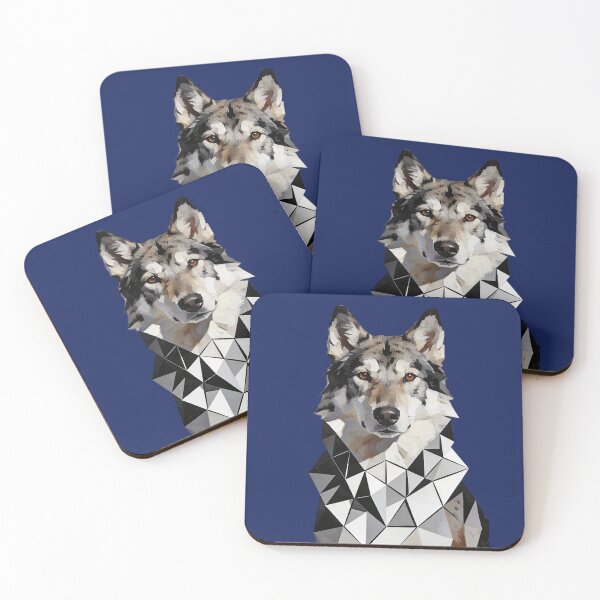Item preview, Modern Wolf Face with Geometric Pattern designed and sold by KiraChie.