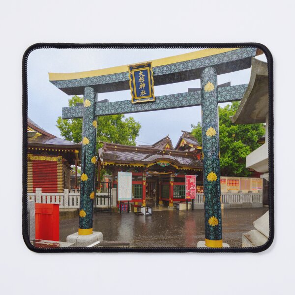 Item preview, Ornate Black-Lacquered Torii Gate with Gold and Turquoise Motifs at Ōsugi Shrine designed and sold by Pix4Japan.