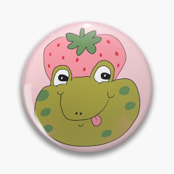 Item preview, Silly Strawberry Frog (Pink) designed and sold by yellowflowerhut.